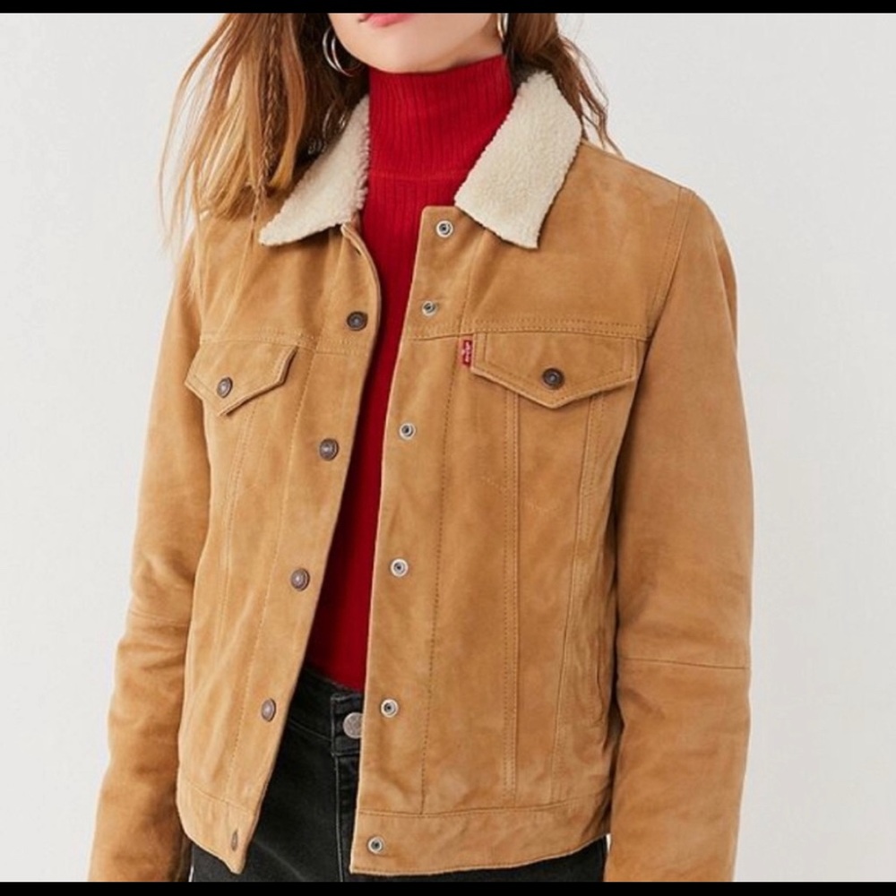 Levi’s Sherpa Lined Suede Trucker Jacket